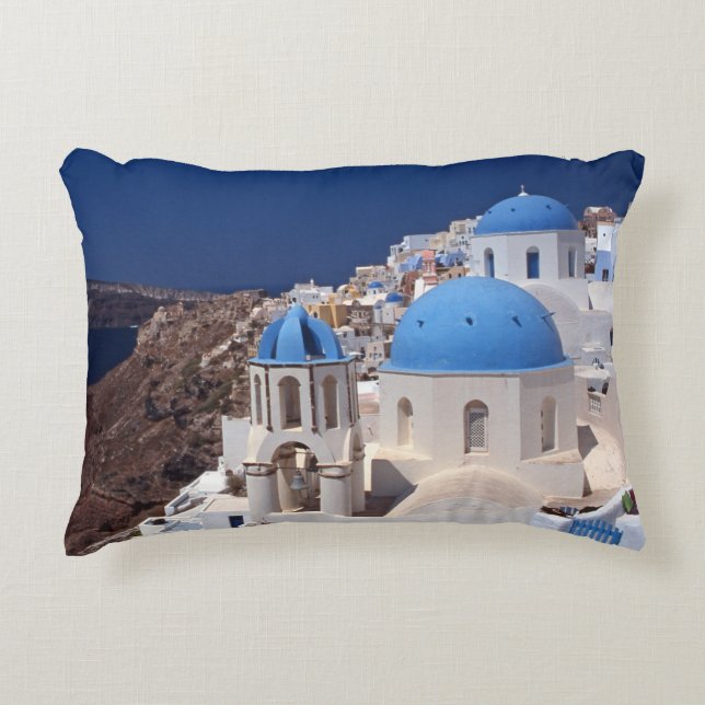 Santorini Greece Accent Pillow (Front)