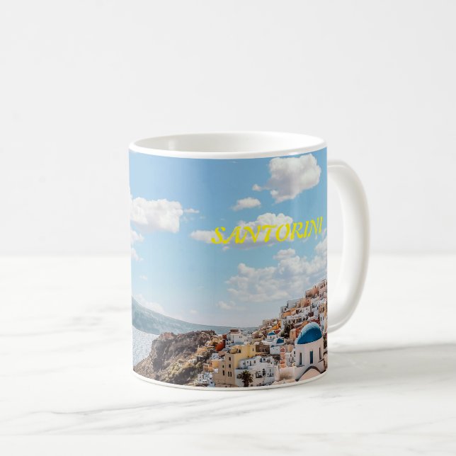Santorini, Greece Beach House Coffee Mug (Front Right)