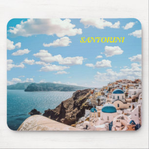 Santorini, Greece Beach House Mouse Pad