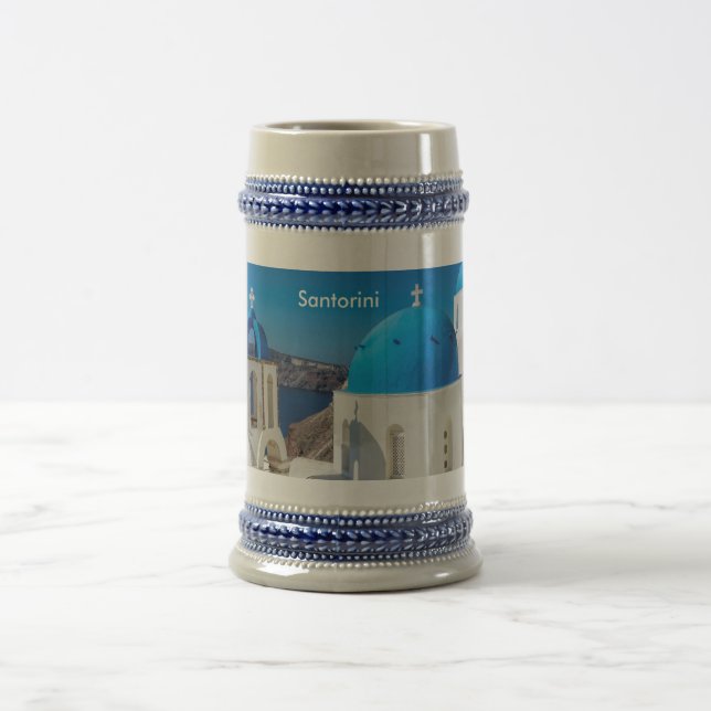 Santorini Greece Beer Stein (Center)