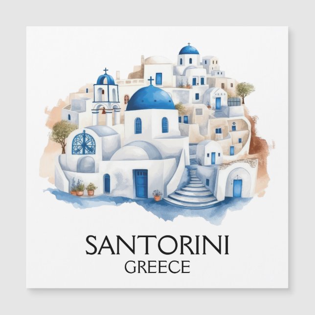 Santorini Greece Blue Roof Buildings Architecture (Front)