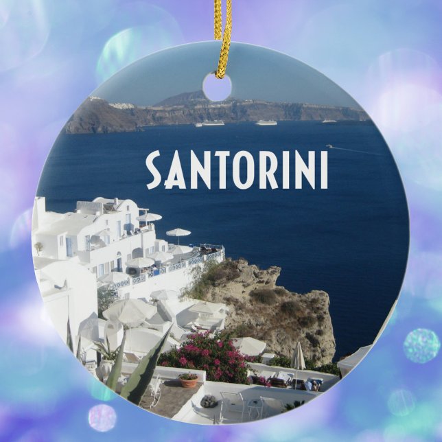 Santorini Greece Ceramic Ornament (Creator Uploaded)