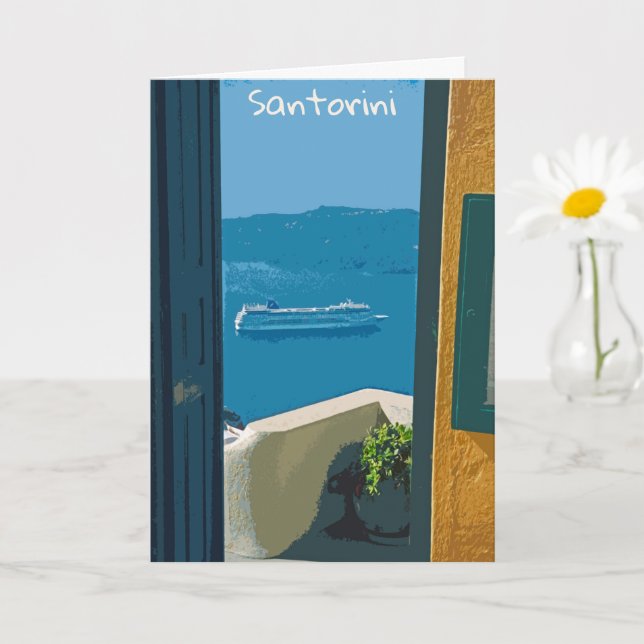 Santorini, Greece cruise ship Card (Small Plant)