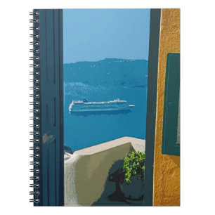 Santorini, Greece cruise ship Notebook