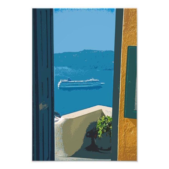 Santorini, Greece cruise ship Photo Print (Front)