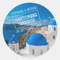 Santorini Greece Destination Custom Passport Stamp