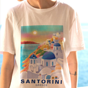 Santorini Greece Europe Art Destination Travel T-Shirt