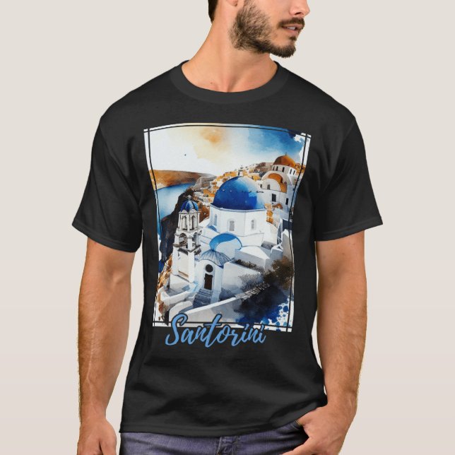 Santorini Greece  Greek Island Vacation T-Shirt (Front)