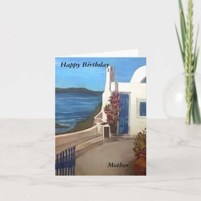 Santorini, Greece - Happy Birthday Card (Front)
