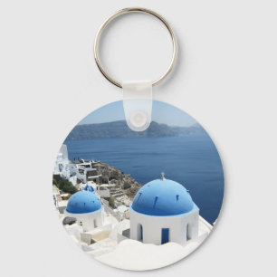 Santorini Greece Keychain