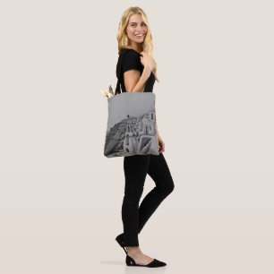 Santorini Greece Pencil Sketch Tote Bag