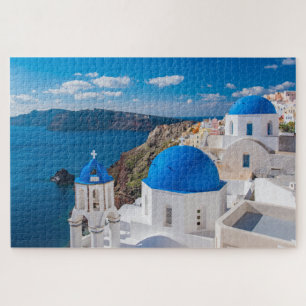 Santorini Greece Scenic Church Jigsaw Puzzle
