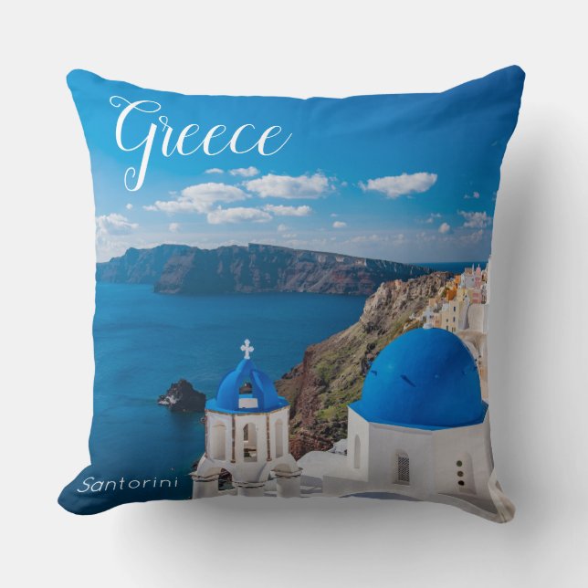 Santorini Greece Scenic Decor  Throw Pillow (Front)
