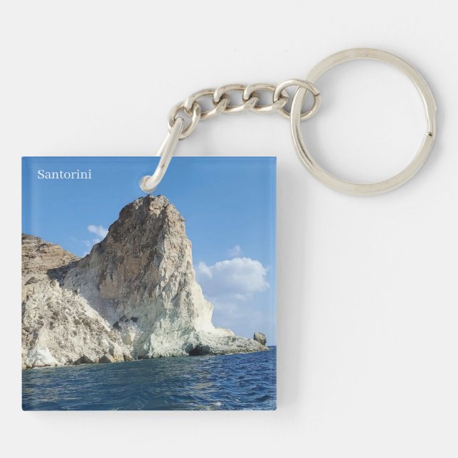 Santorini Greece Souvenir Acrylic Keychain (Dos)