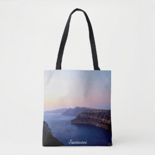 Santorini Greece Souvenir Sunset Tote