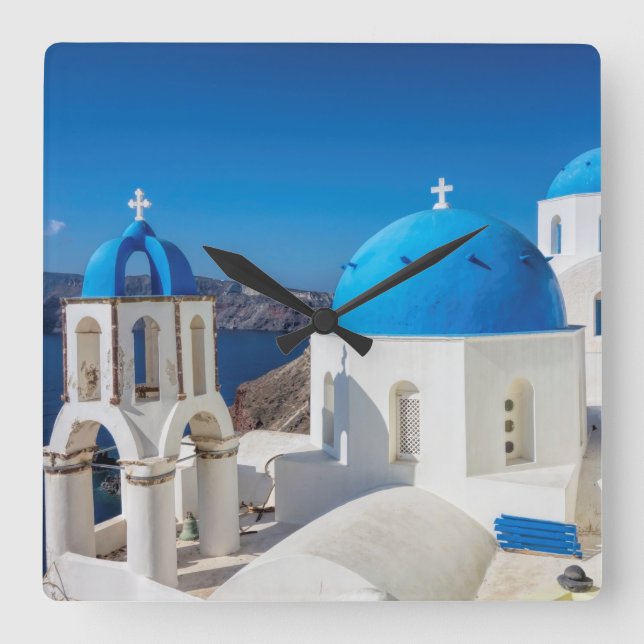 Santorini, Greece Square Wall Clock (Front)