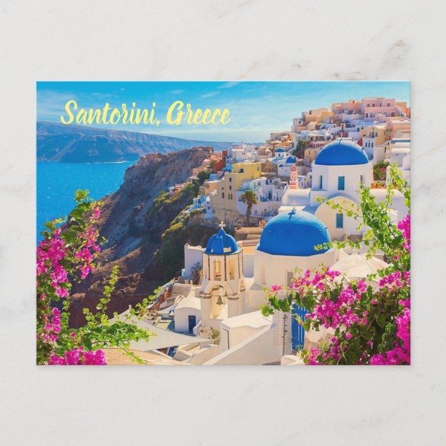 Santorini Greece stylized Postcard (Front)