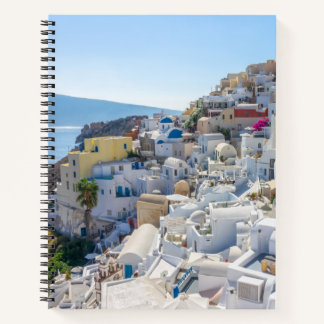 Santorini Greece -  sunny-summer day in Santorini Notebook