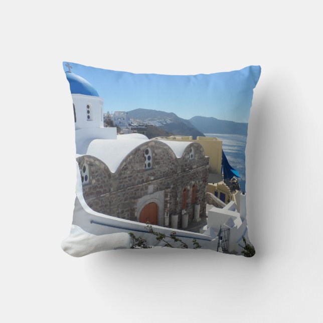 Santorini, Greece Throw Pillow (Front)