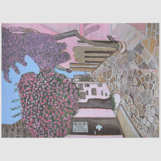 Santorini Greece Tissue Paper (Front)