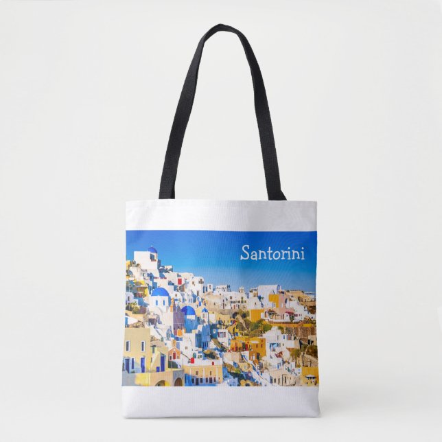 Santorini Greece Tote Bag (Front)