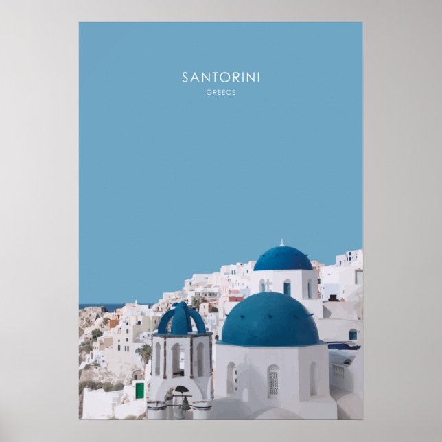 Santorini, Greece Travel Artwork Poster (Front)