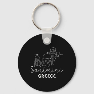 Santorini Greece Travel Destination Summer Family Keychain