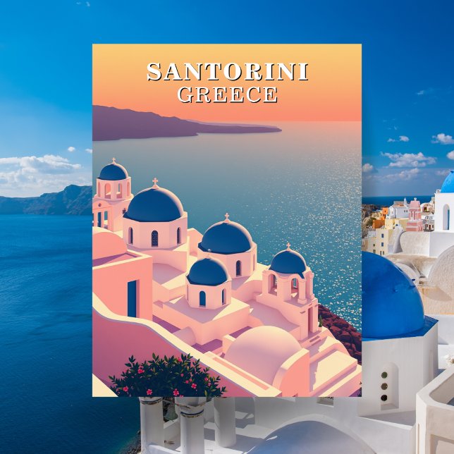 Santorini Greece Travel Postcard (Santorini Greece Travel Postcard)