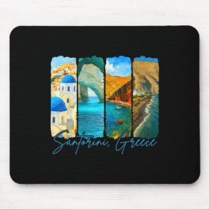 Santorini Greece Traveling Brushstroke Meet Me In Mouse Pad