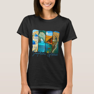 Santorini Greece Traveling Brushstroke Meet Me In T-Shirt