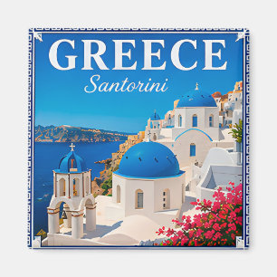💙 Santorini Greece Vacation Memory Magnet