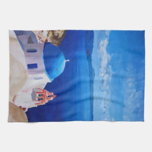 Santorini, Greece - View from Oia Kitchen Towel