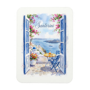 Santorini Greece Vintage Travel Magnet