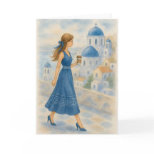 Santorini Greece Watercolor