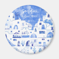 Santorini Greece Watercolor Keepsake