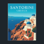 Santorini, Greece White Houses Travel Vintage Postcard<br><div class="desc">Experience the breathtaking beauty of Santorini, Greece, with this vintage postcard showcasing its iconic white-washed buildings, stunning blue-domed churches, and dramatic cliffs overlooking the Aegean Sea. Renowned for its mesmerizing sunsets and vibrant culture, Santorini offers a perfect blend of history, charm, and natural beauty. This retro-style postcard captures the essence...</div>