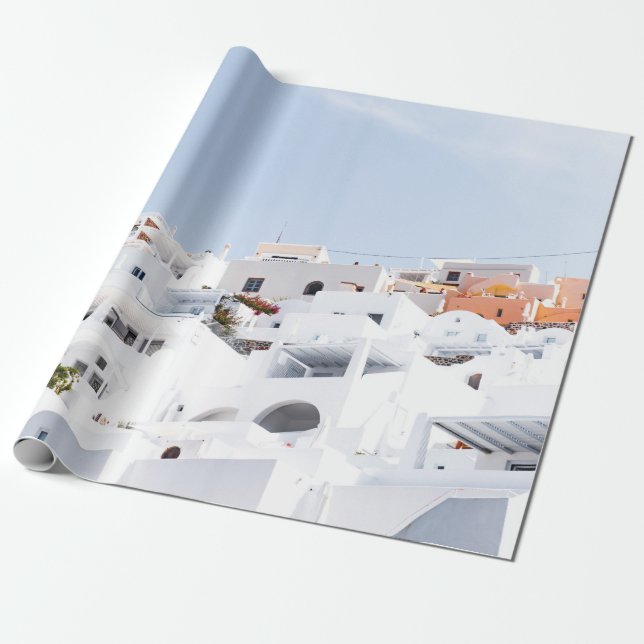 Santorini, greece wrapping paper (Unrolled)