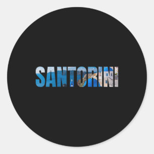 Santorini Greek Island Aegean Sea Greece Vacation  Classic Round Sticker