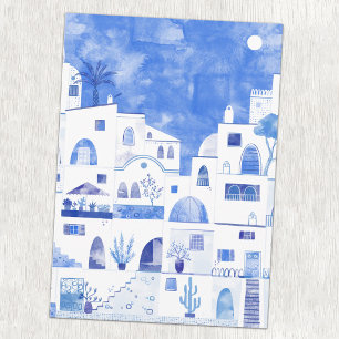 Santorini Greek Island Watercolor Card