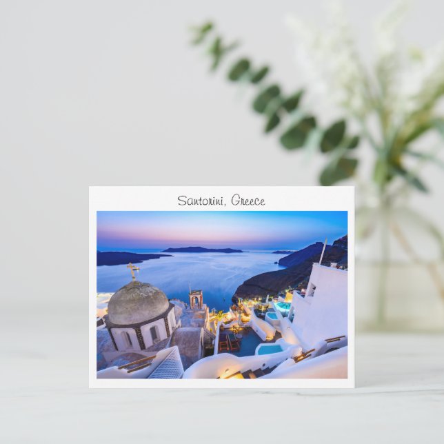 Santorini in Greece Postcard (Standing Front)