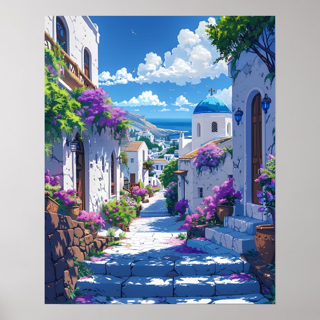 Santorini in Greece Poster (Front)