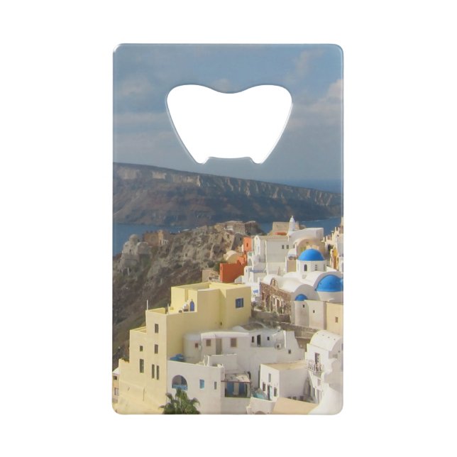 Santorini in the Afternoon Sun Credit Card Bottle Opener (Front)