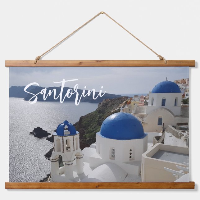 Santorini Island Greece Hanging Tapestry (Front)