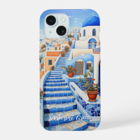 Santorini Island Illustration | Travel Art