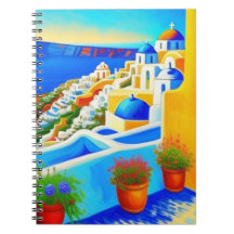 Santorini island view art