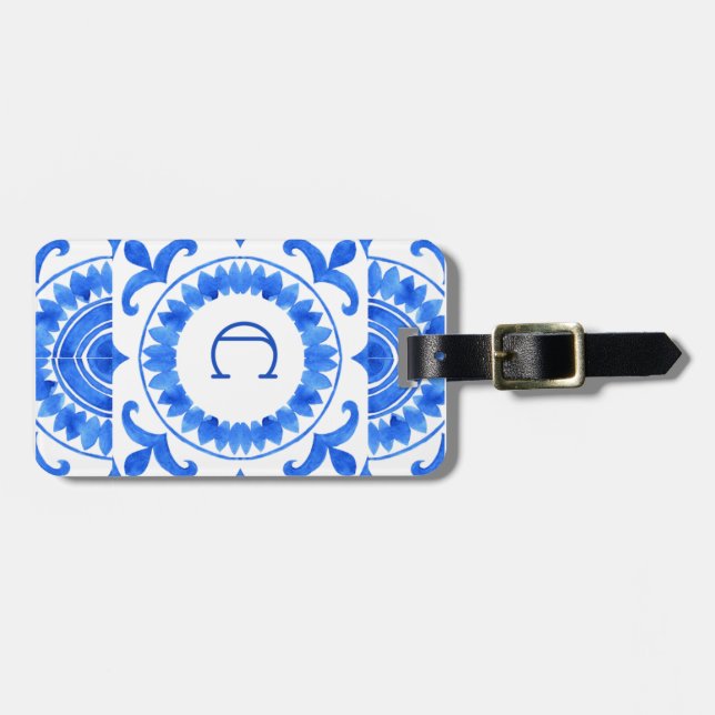 Santorini Luggage Tag (Front Horizontal)