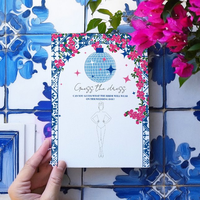 Santorini Mariée rose Devinez la robe Carte de jeu (Créateur téléchargé)