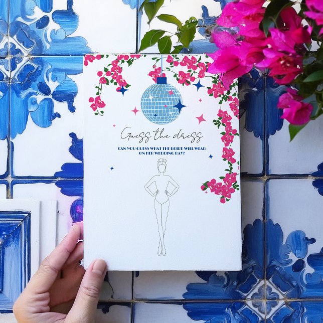 Santorini Mariée rose Devinez la robe Carte de jeu (Créateur téléchargé)