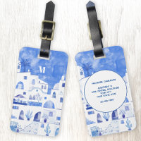 Santorini Monogram Watercolor Art