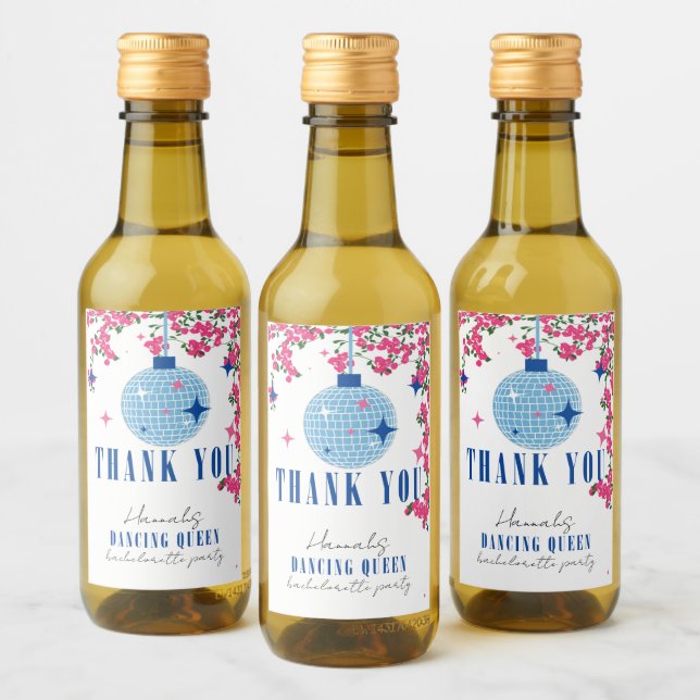 Santorini Musical Bougainvillea Bachelorette Wine Label (Bottles)